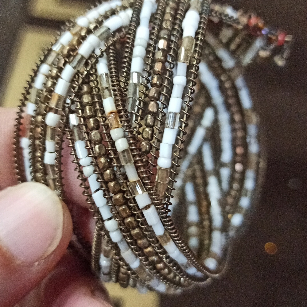 Handmade Beaded bangle - Picture 1 of 4